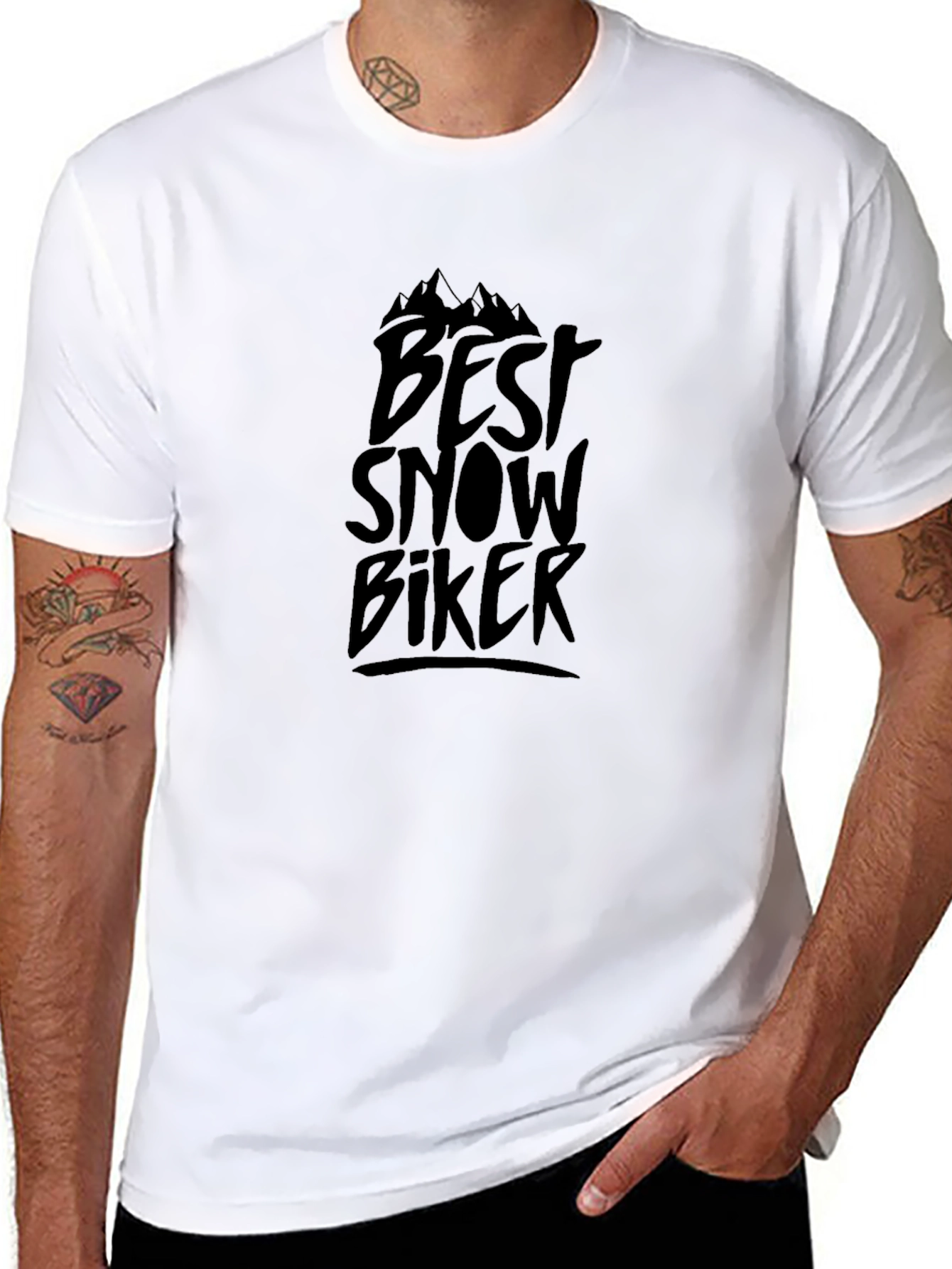 Best Snow Biker Graphic Tee - Black