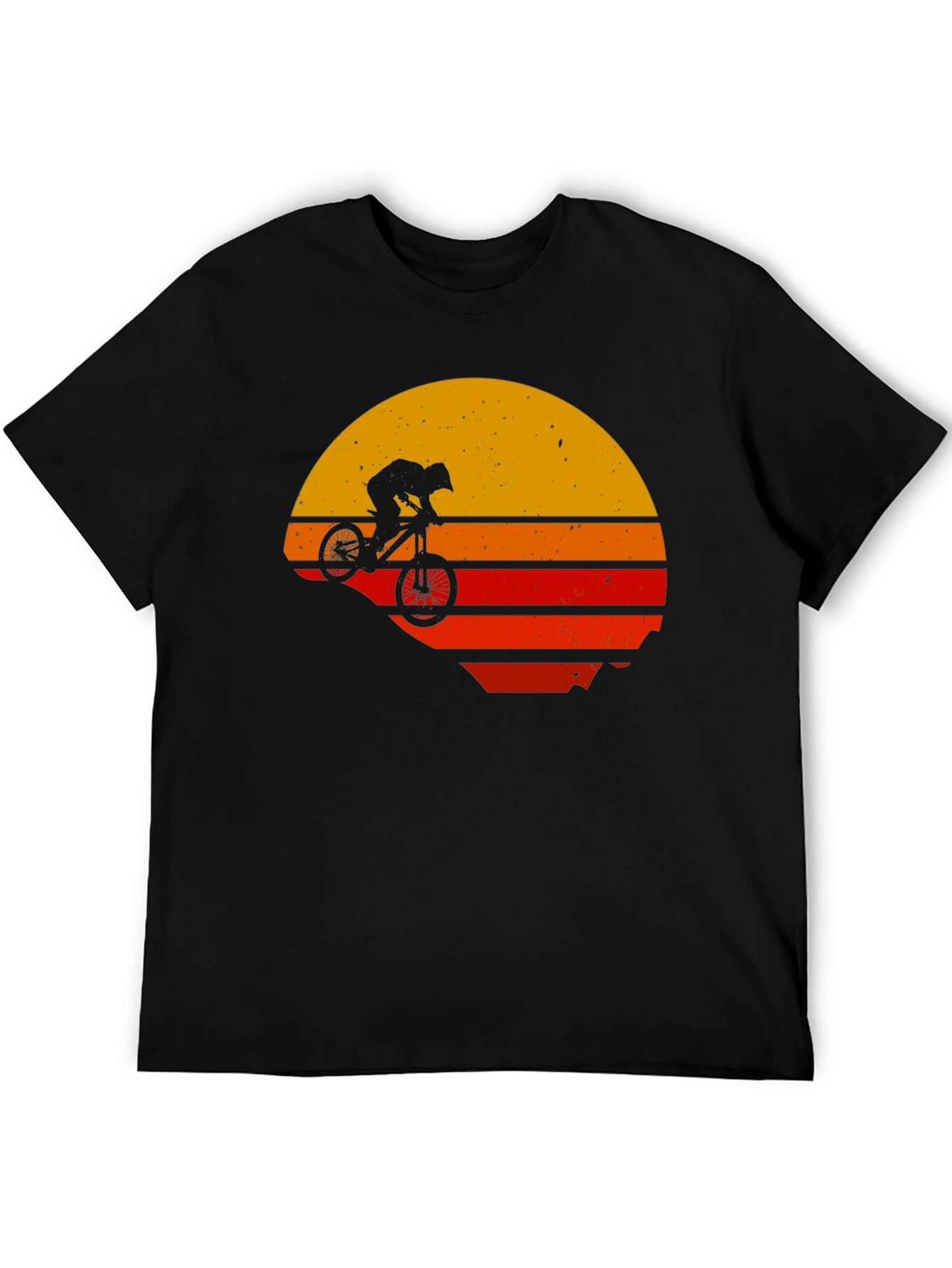 Retro Mountain Bike Sunset Graphic Tee