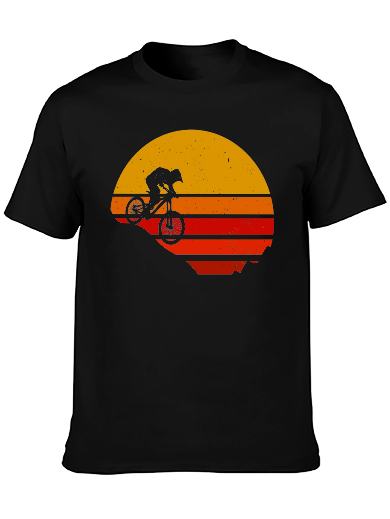Retro Mountain Bike Sunset Graphic Tee