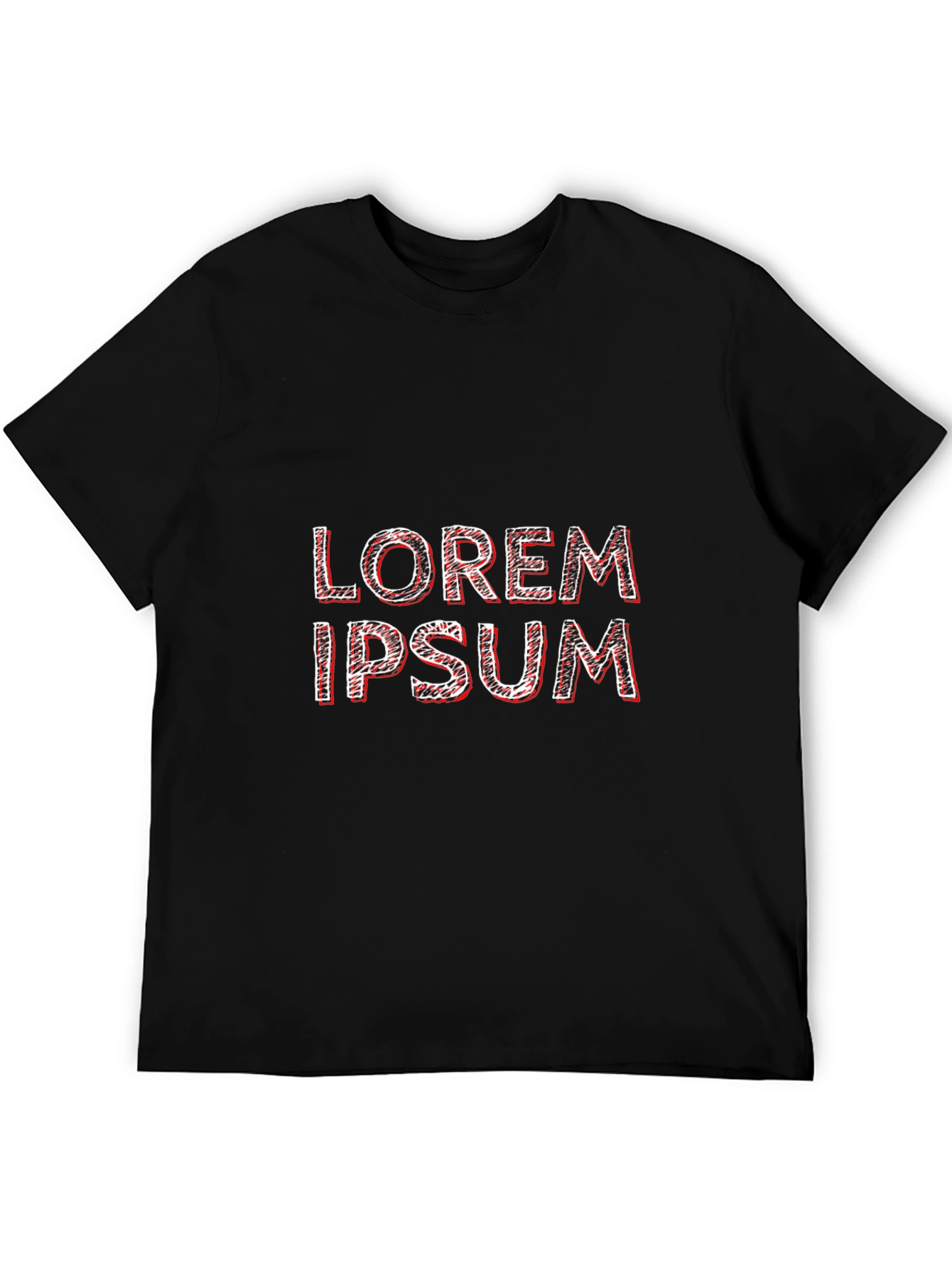 Mens Black T-Shirt - Lorem Ipsum Design