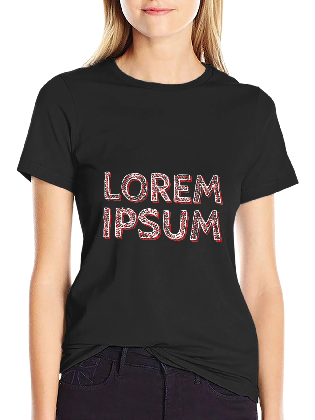 Mens Black T-Shirt - Lorem Ipsum Design