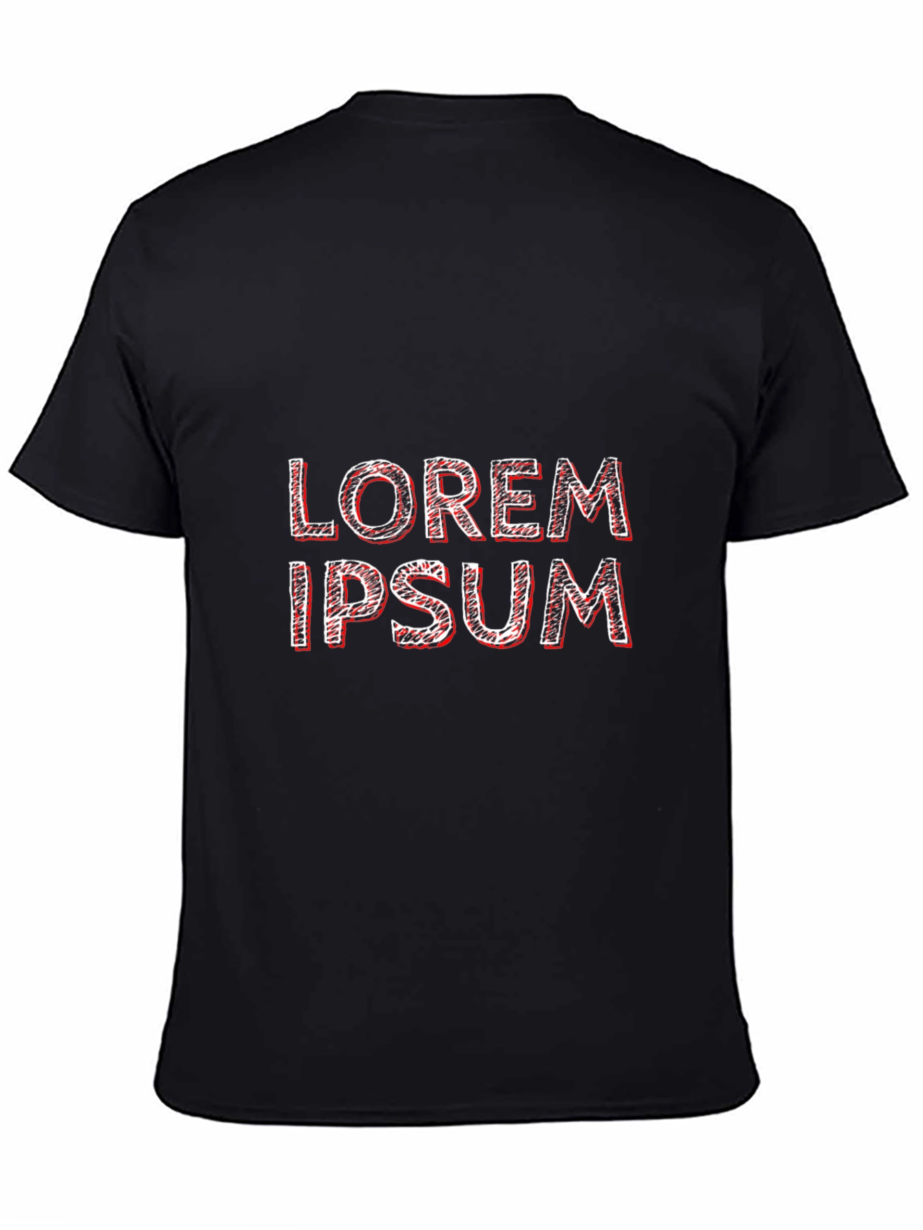 Mens Black T-Shirt - Lorem Ipsum Design