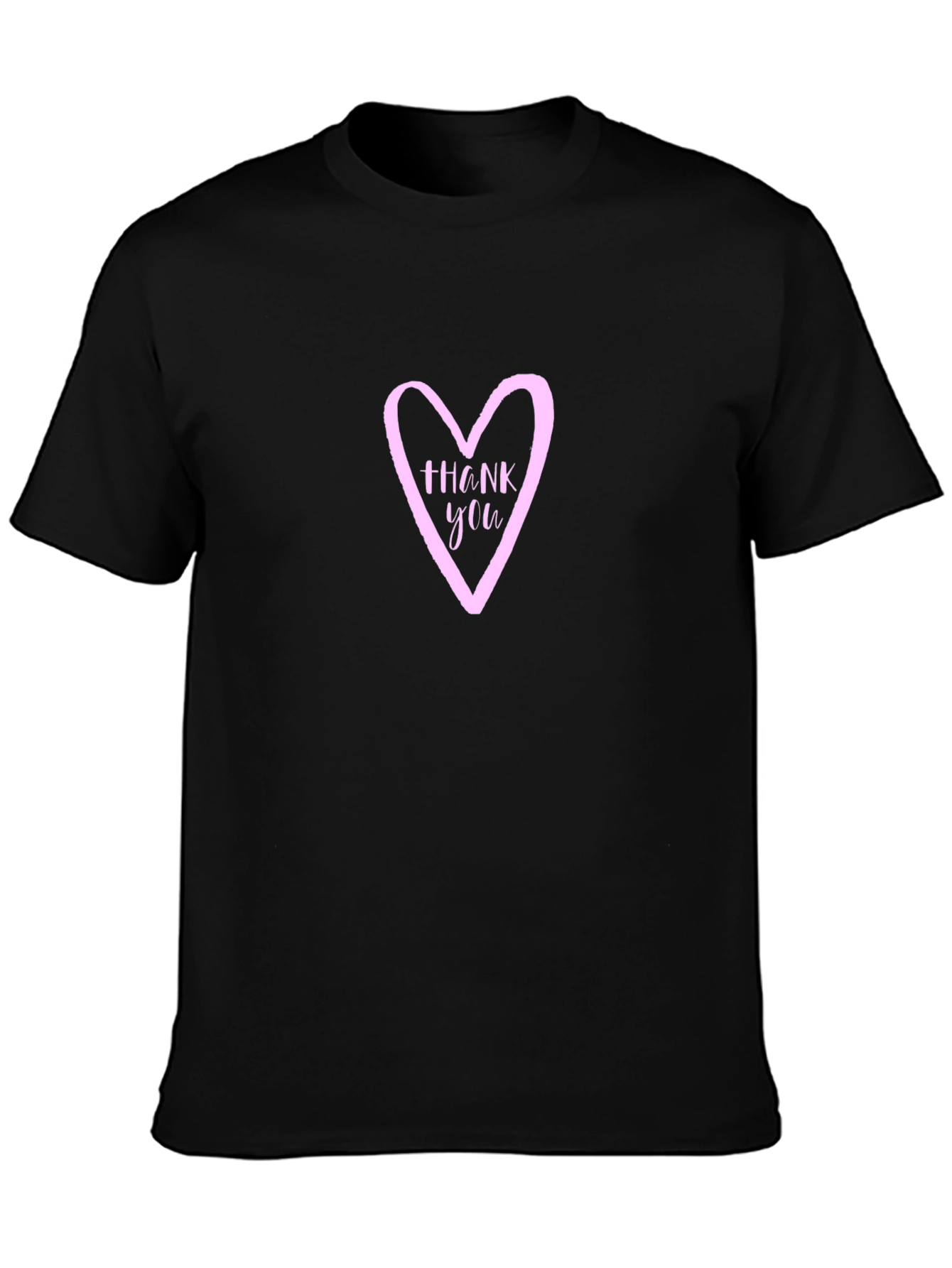 Thank You Heart Graphic Black T-Shirt