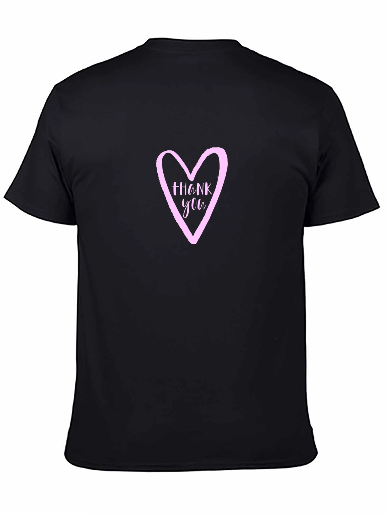 Thank You Heart Graphic Black T-Shirt