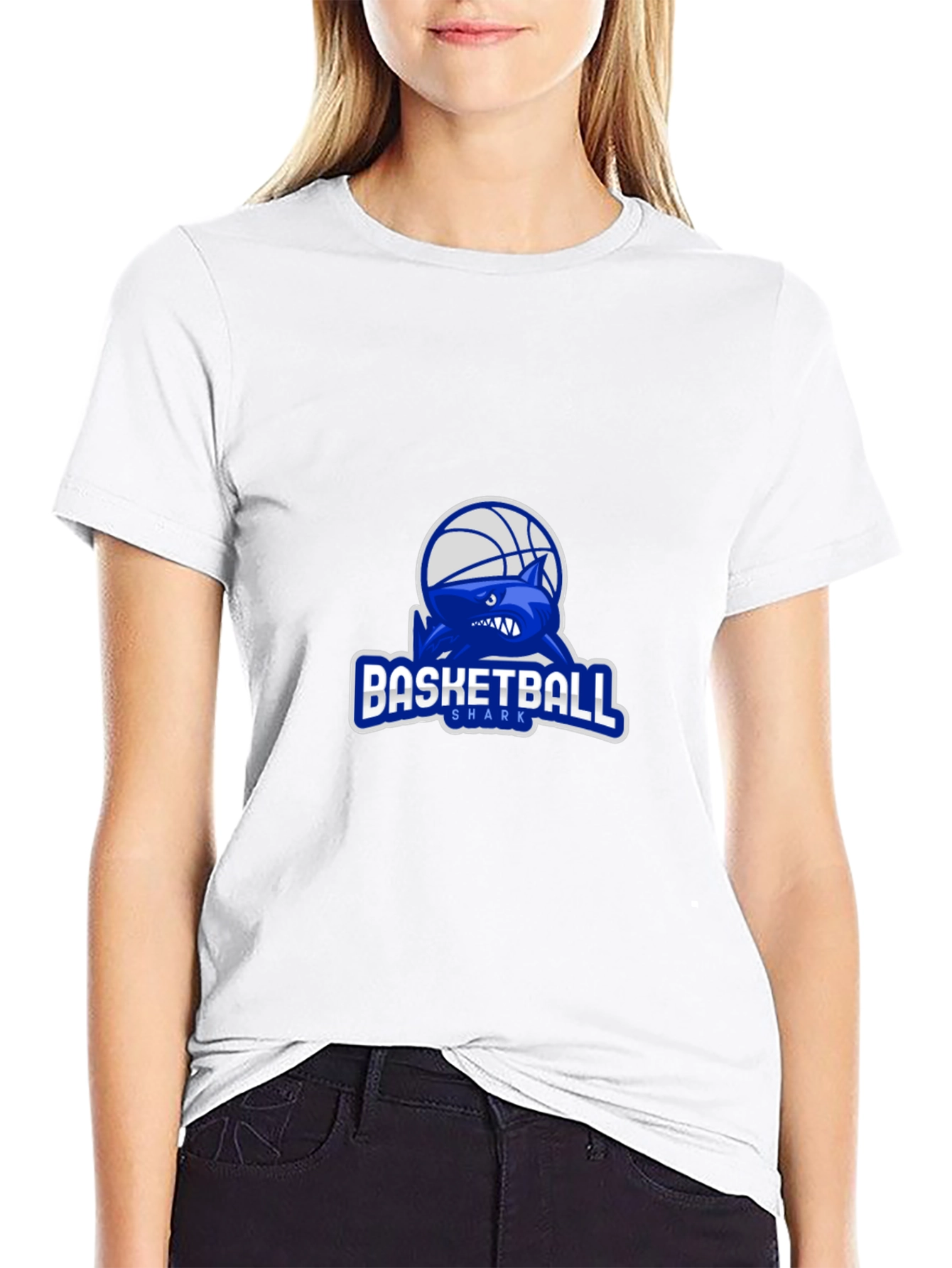 Basketball Shark Graphic Tee - Black