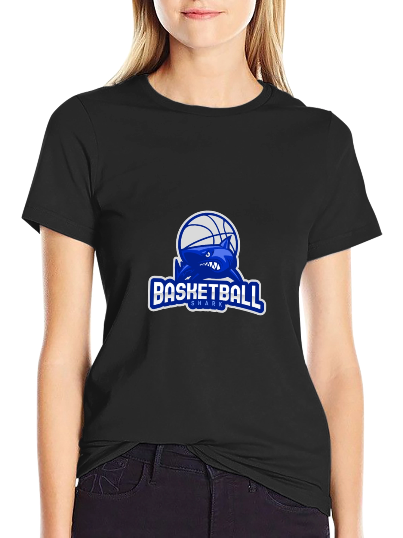 Basketball Shark Graphic Tee - Black
