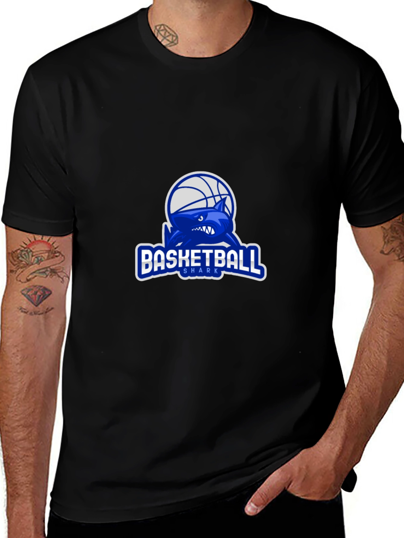 Basketball Shark Graphic Tee - Black