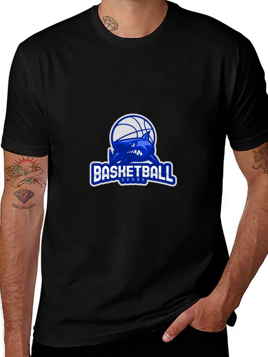 Basketball Shark Graphic Tee - Black