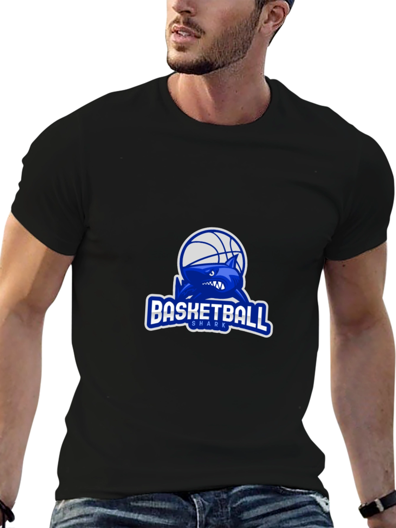Basketball Shark Graphic Tee - Black