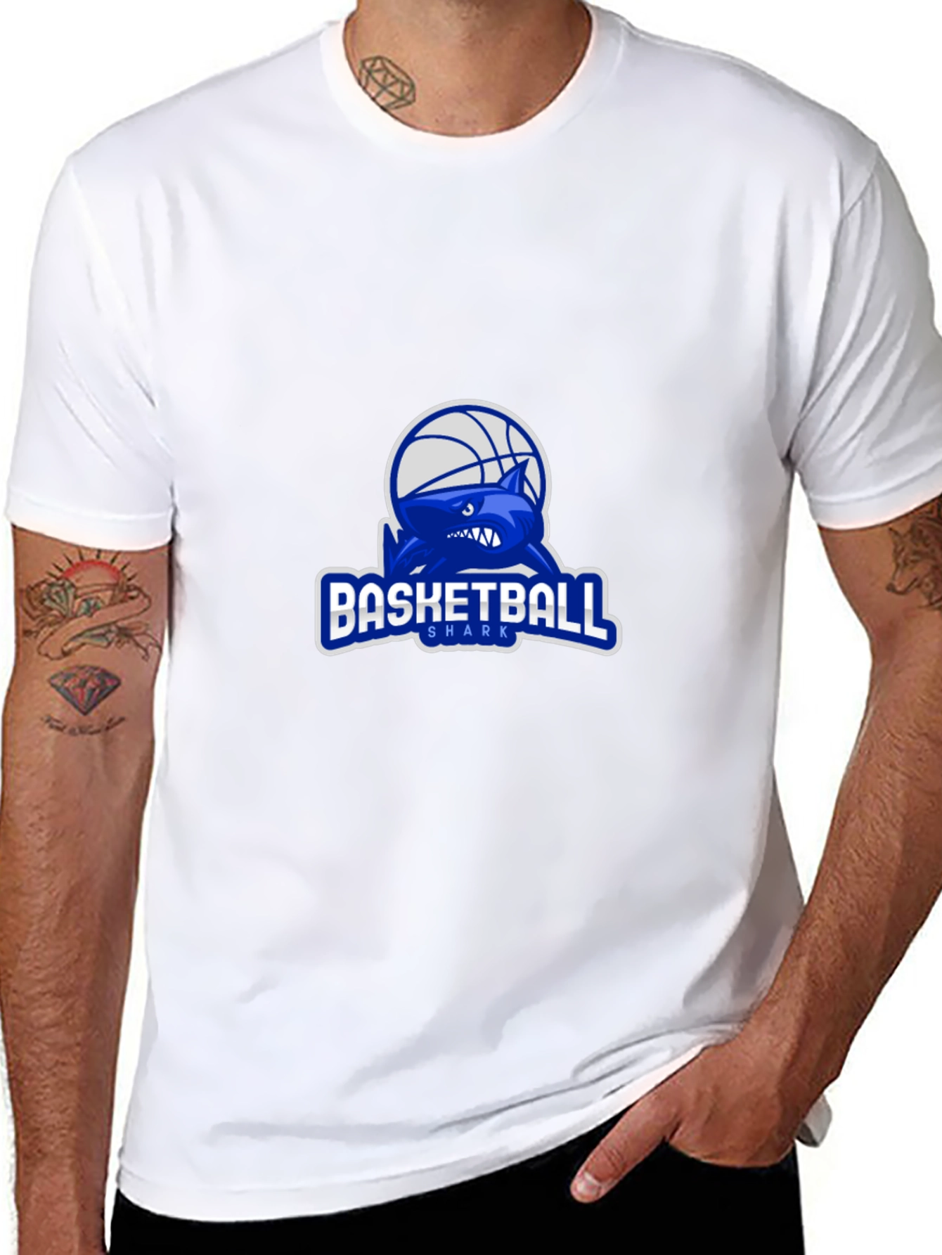 Basketball Shark Graphic Tee - Black