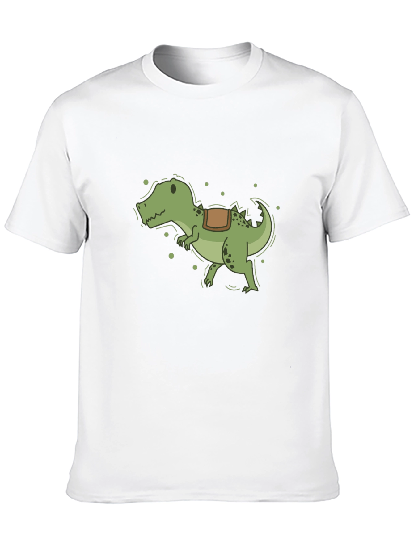 Cartoon Dinosaur T-Shirt - Black Cotton Tee