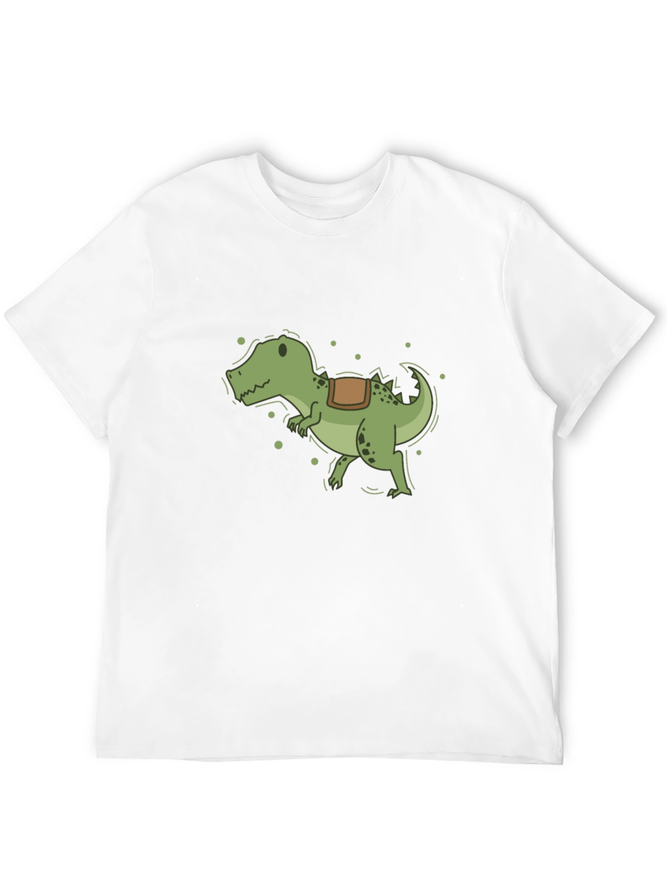 Cartoon Dinosaur T-Shirt - Black Cotton Tee