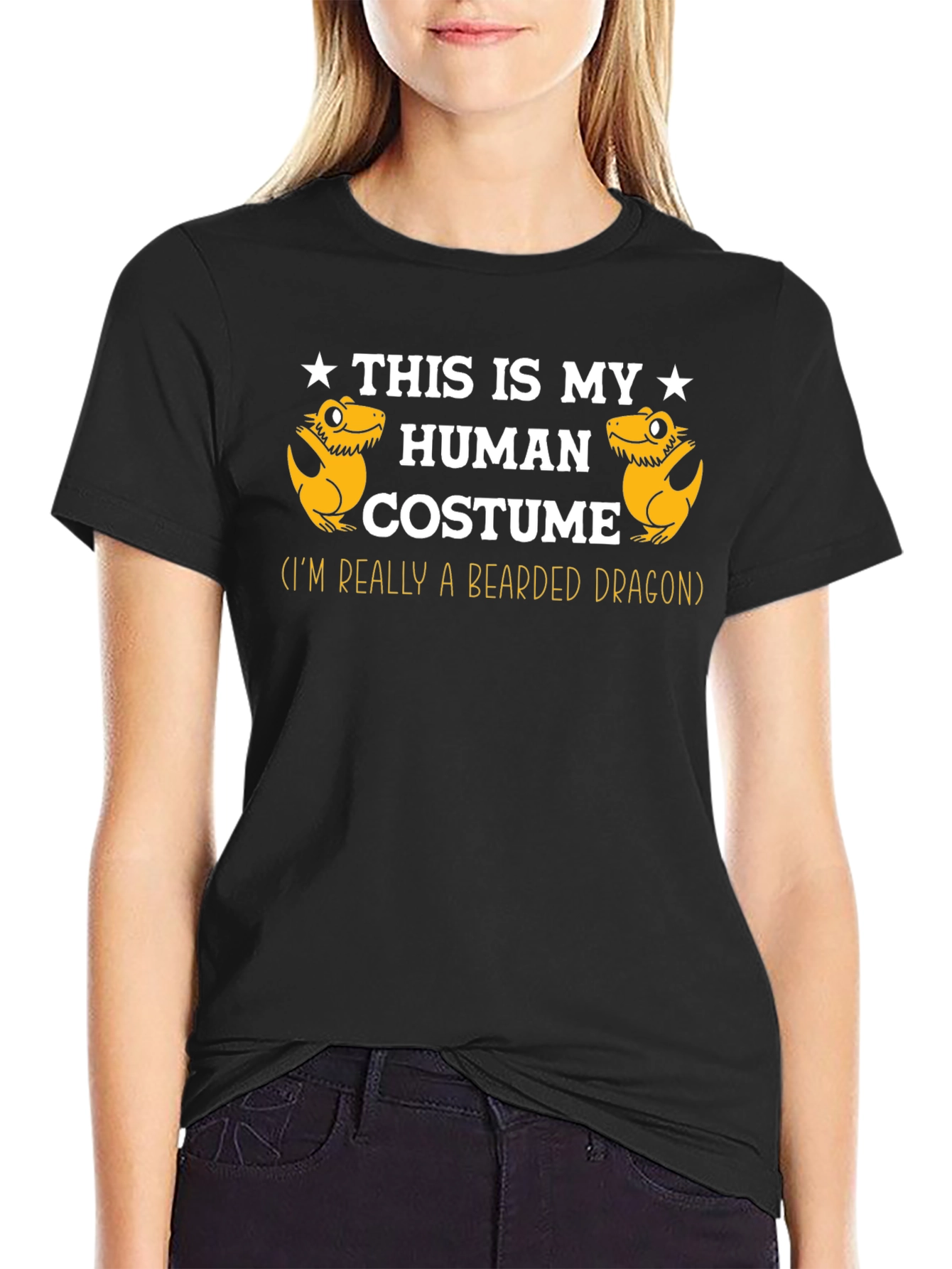 Funny Bearded Dragon Human Costume Graphic Tee