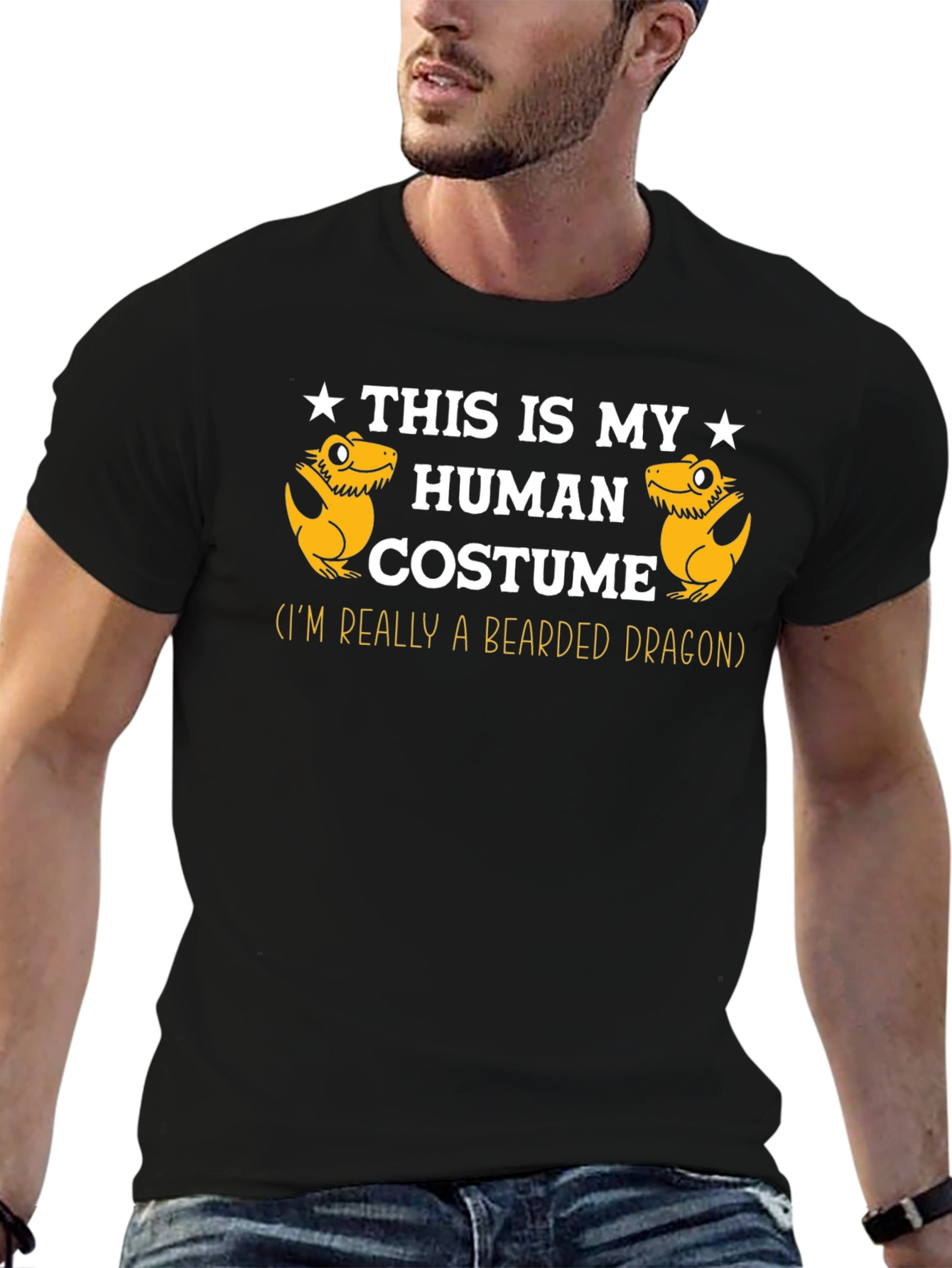 Funny Bearded Dragon Human Costume Graphic Tee