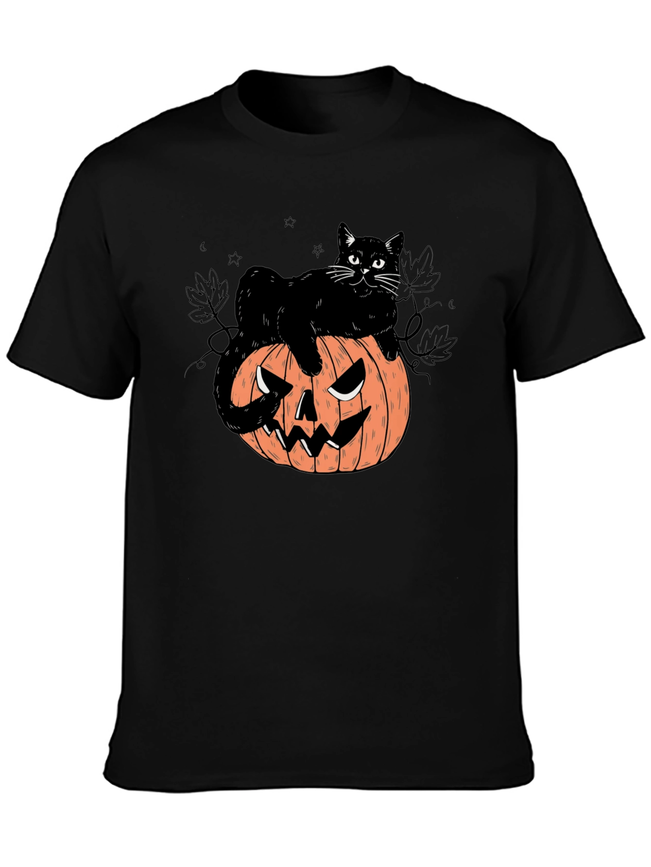 Halloween Cat on Pumpkin Graphic Tee