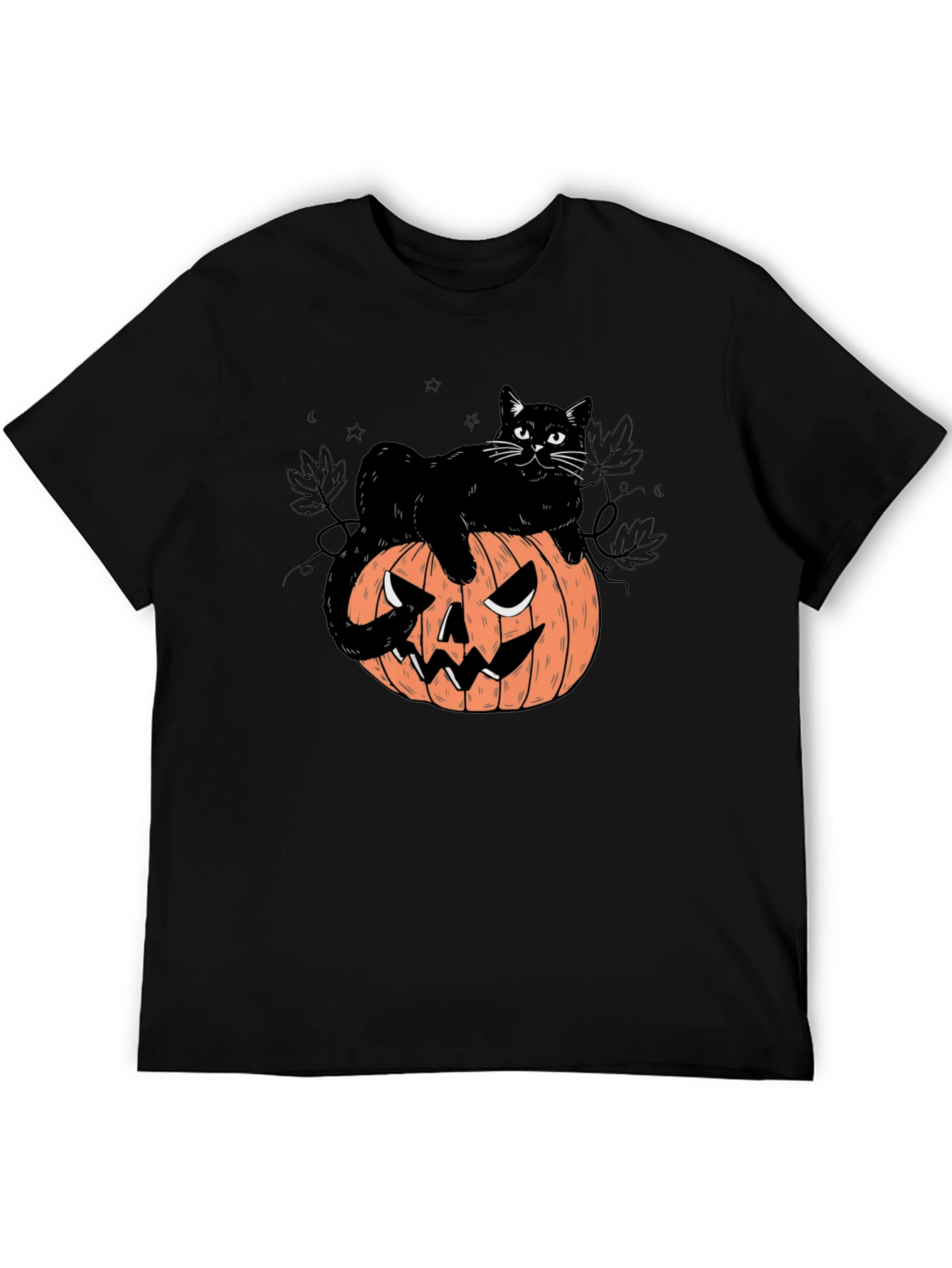 Halloween Cat on Pumpkin Graphic Tee