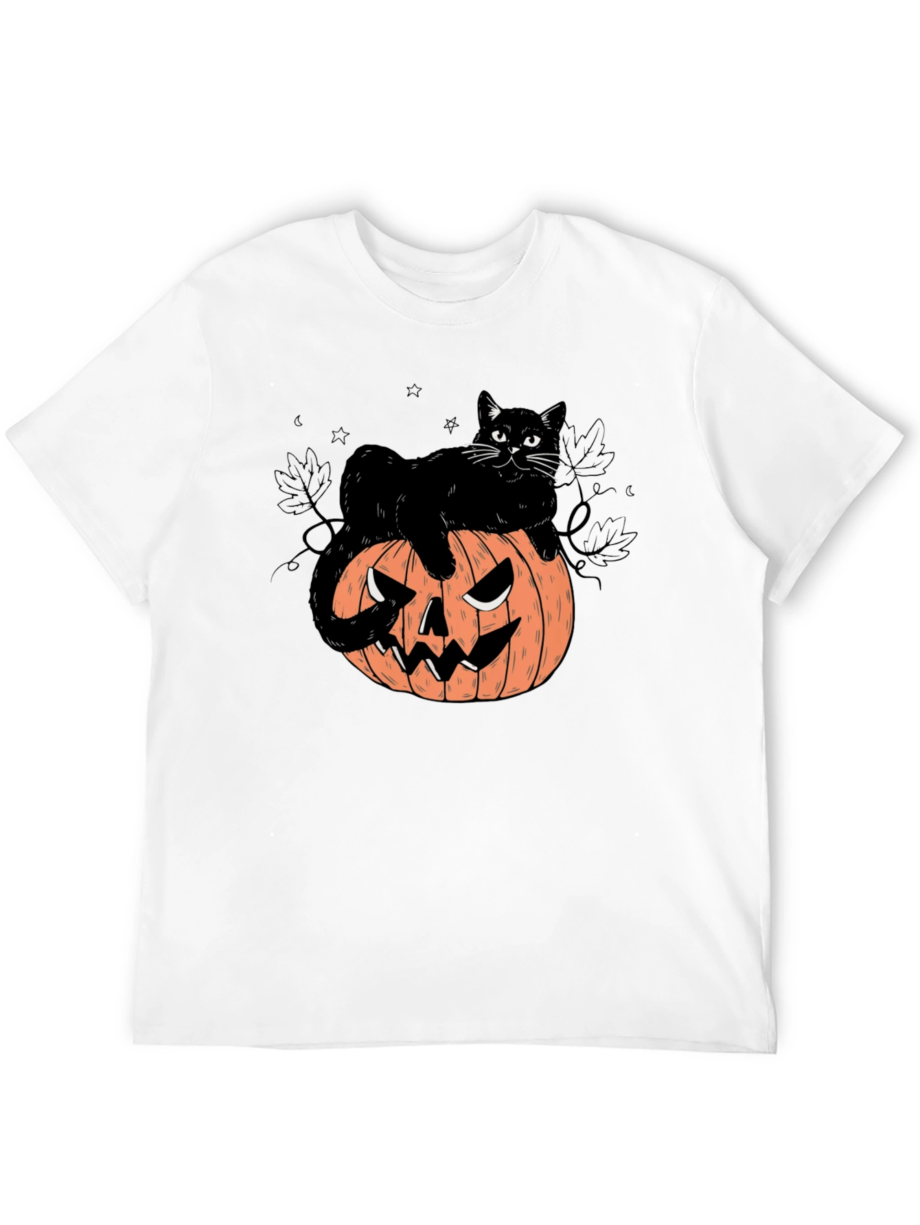 Halloween Cat on Pumpkin Graphic Tee