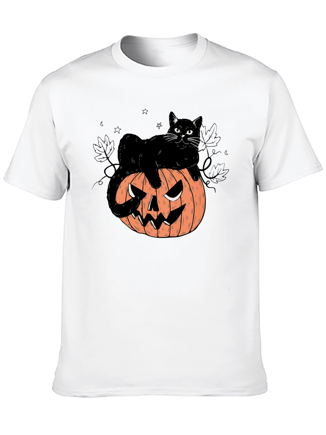 Halloween Cat on Pumpkin Graphic Tee