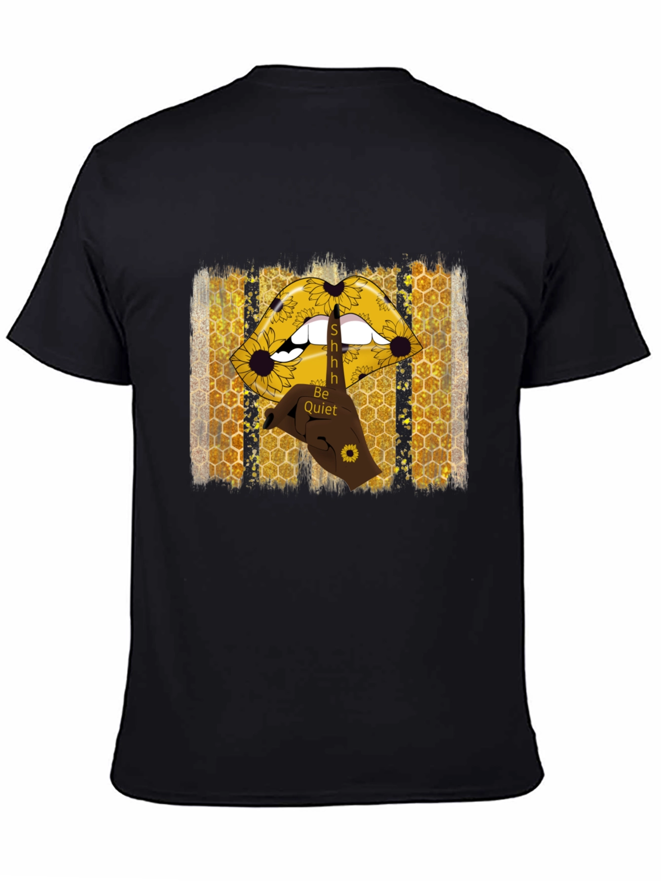 Shhh Be Quiet Sunflower Lips Graphic Tee