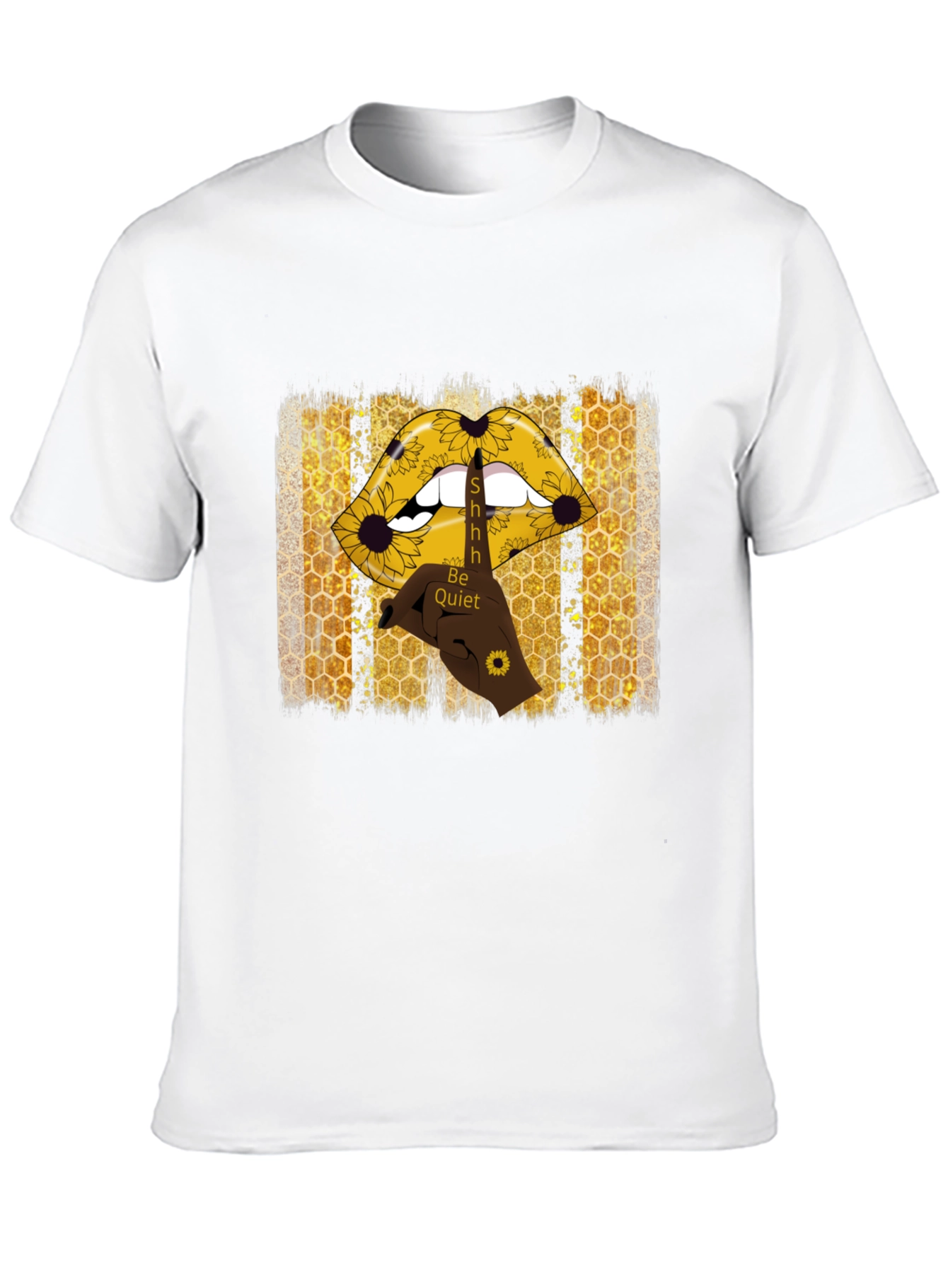 Shhh Be Quiet Sunflower Lips Graphic Tee