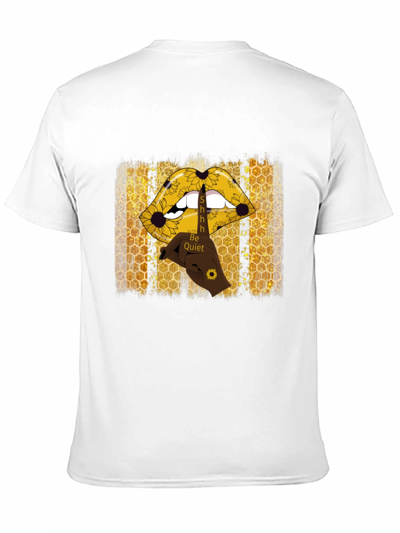 Shhh Be Quiet Sunflower Lips Graphic Tee