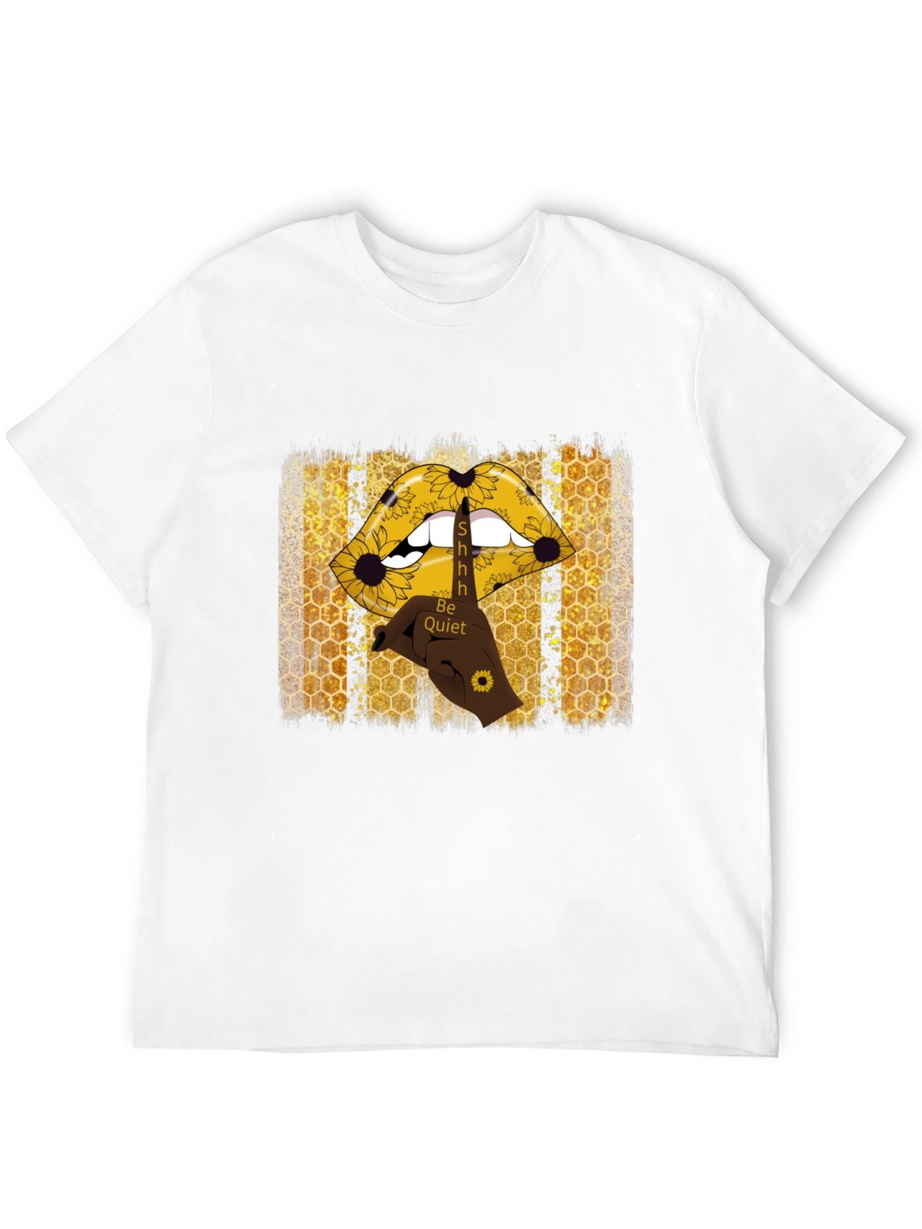 Shhh Be Quiet Sunflower Lips Graphic Tee