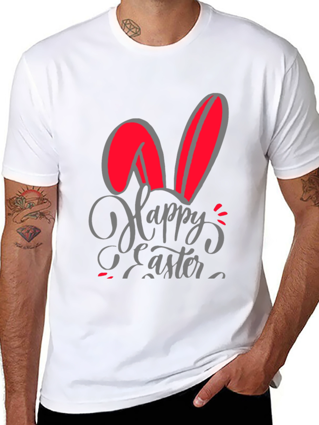 Happy Easter Bunny Ears Graphic T-Shirt