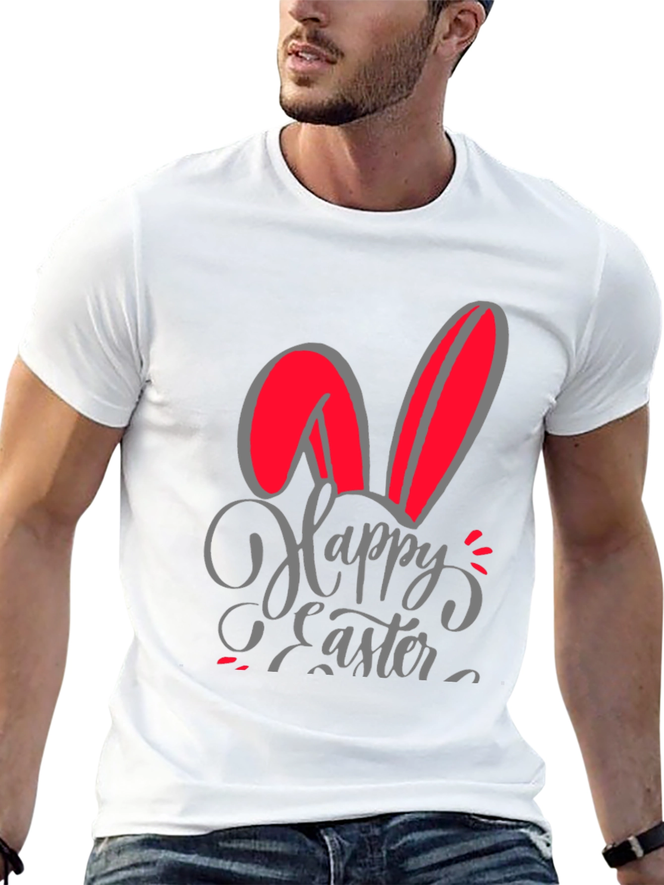 Happy Easter Bunny Ears Graphic T-Shirt