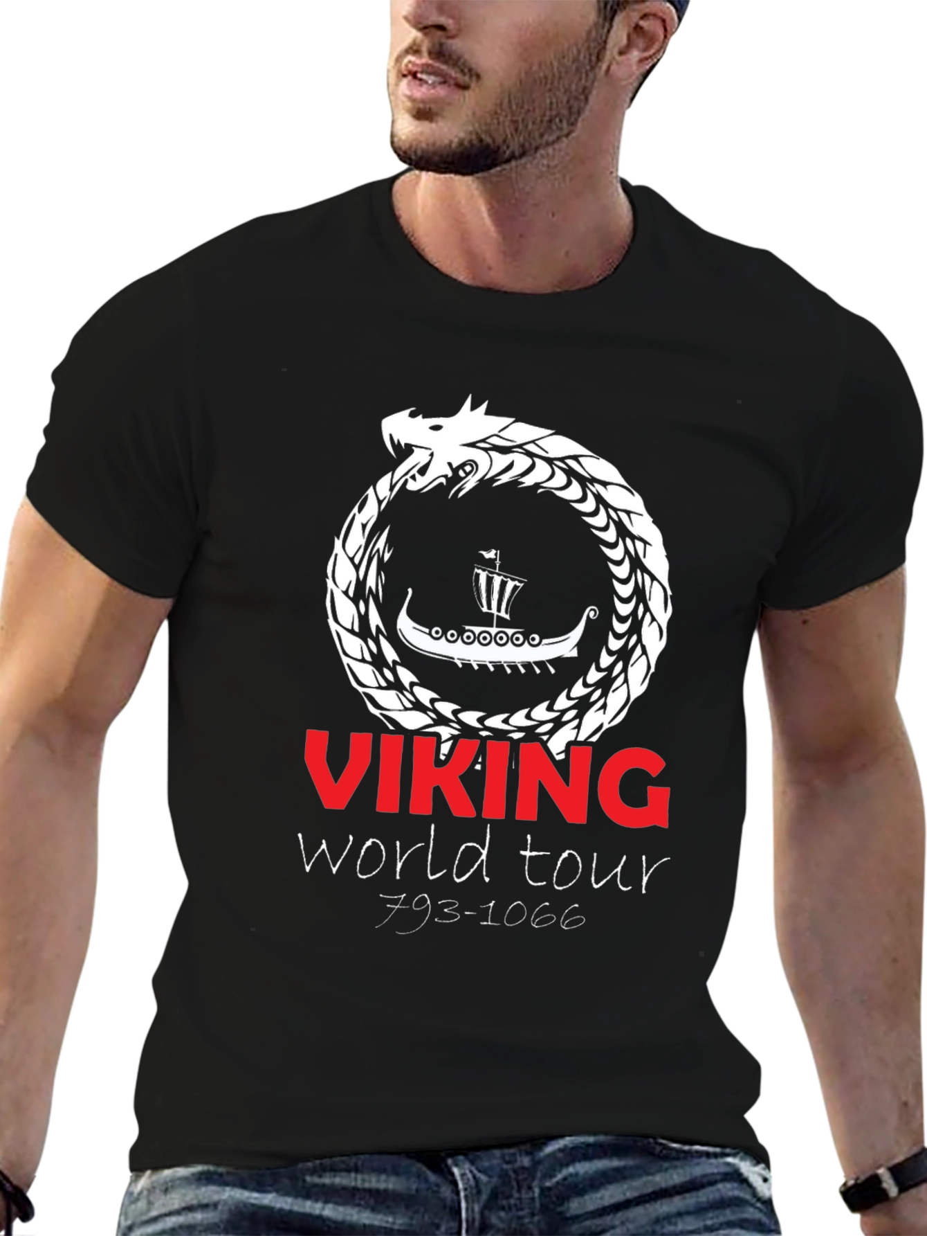 Viking World Tour Graphic T-Shirt - Black
