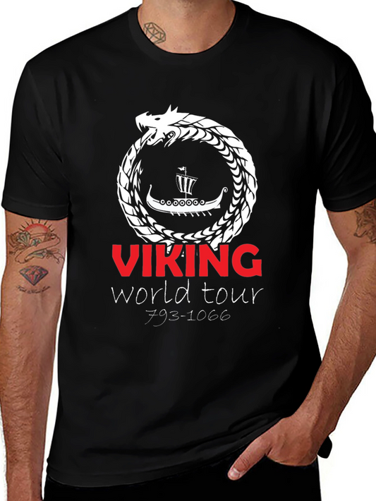 Viking World Tour Graphic T-Shirt - Black