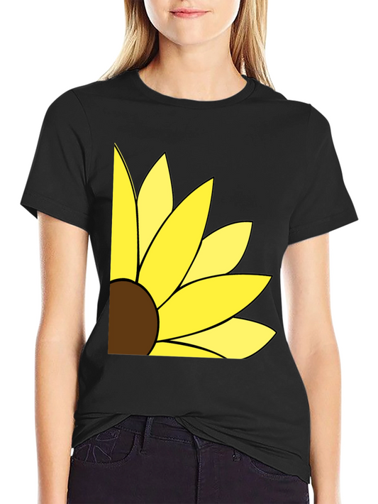Sunflower Graphic T-Shirt - Black Cotton Blend