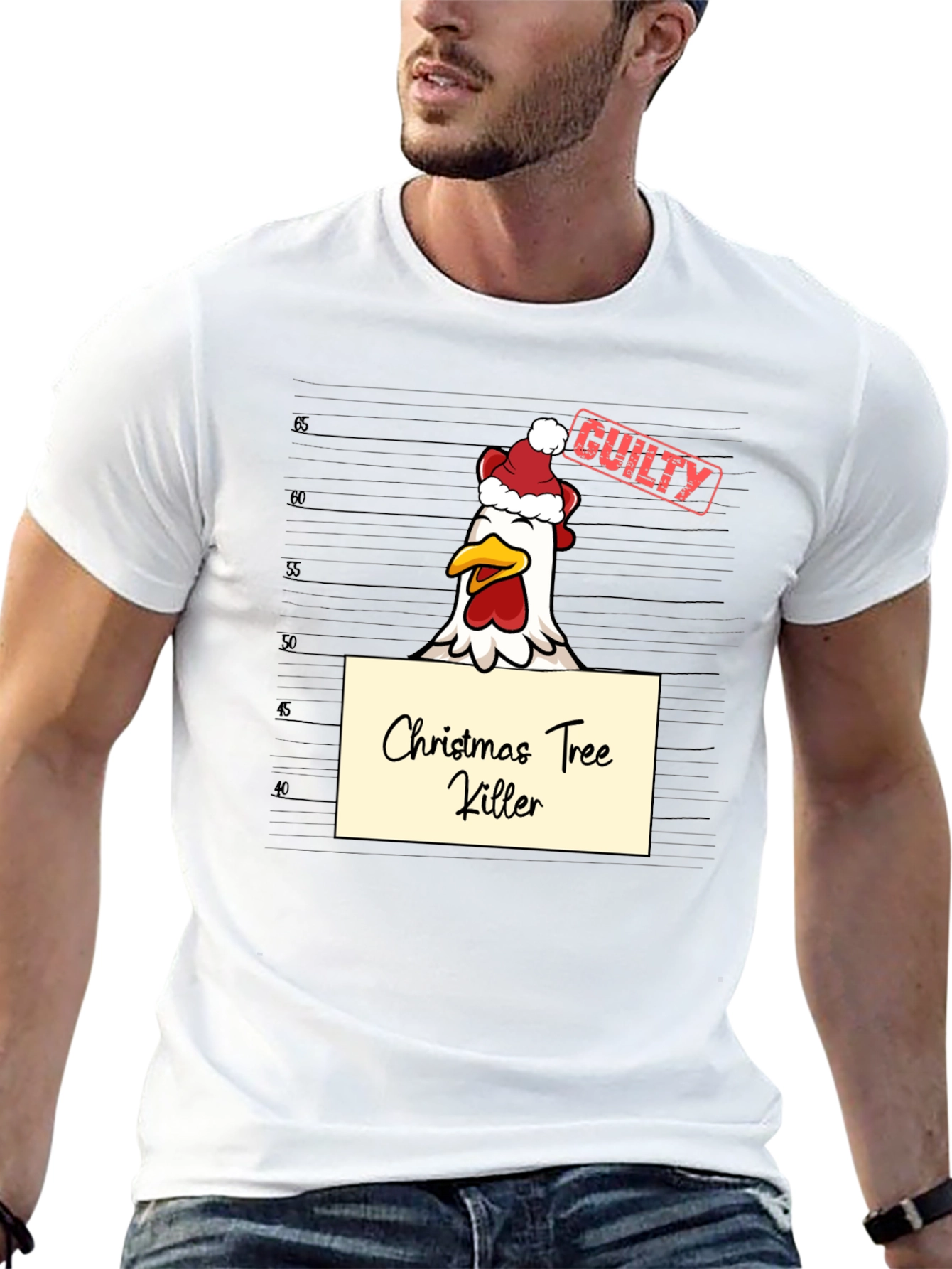 Funny Christmas Chicken T-Shirt - Guilty!