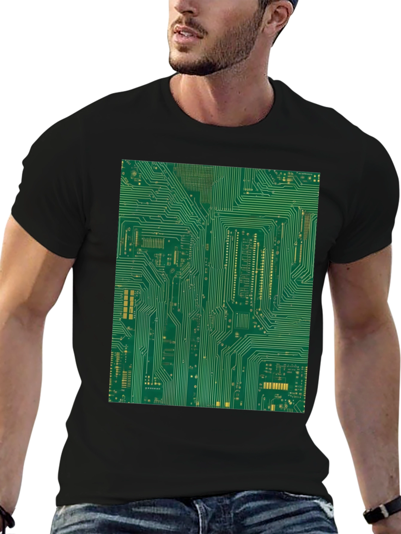 Circuit Board Graphic Tee - Black
