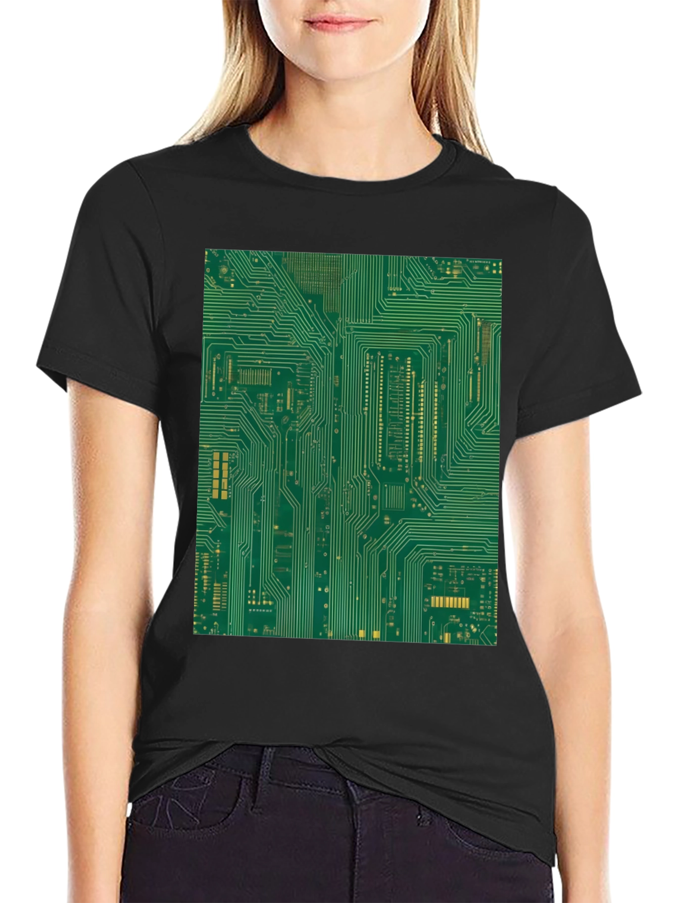 Circuit Board Graphic Tee - Black