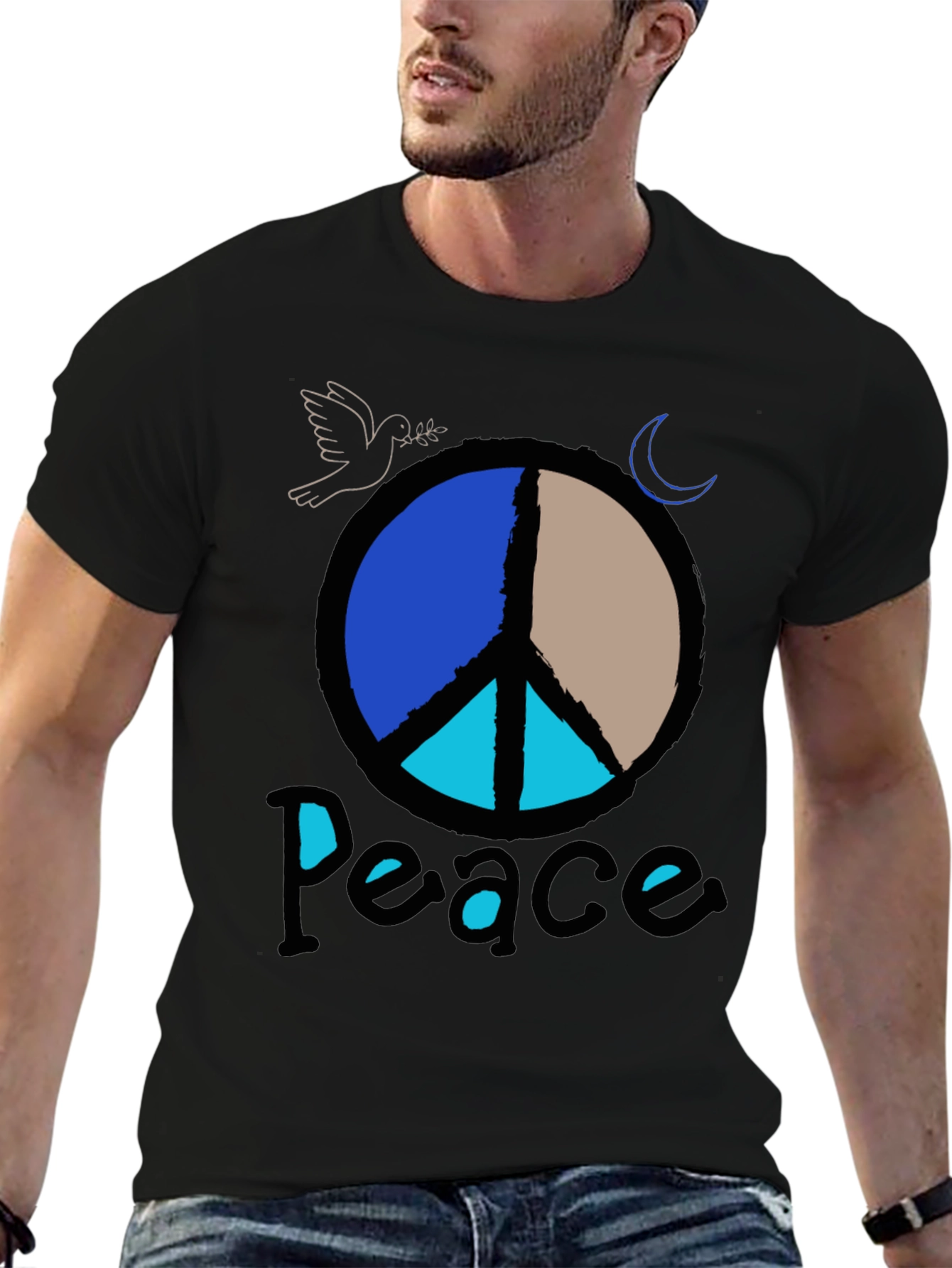 Peace Sign Graphic Tee - Retro Style