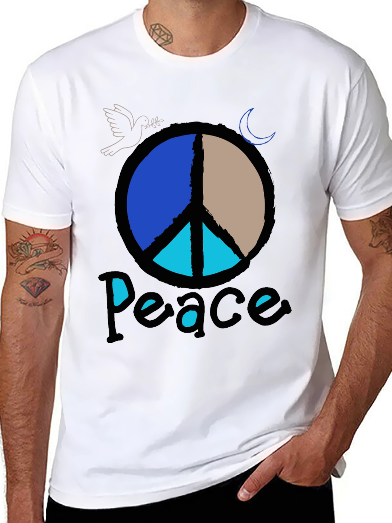 Peace Sign Graphic Tee - Retro Style