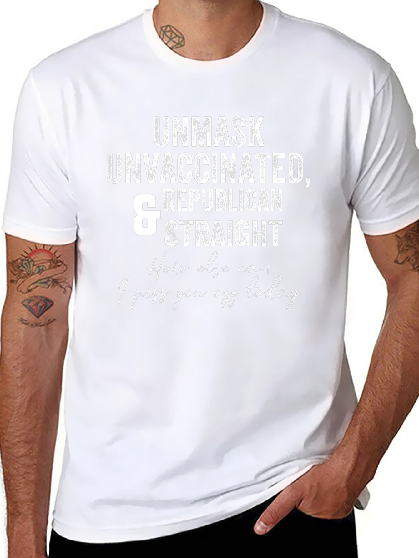 Unmask Unvaccinated Republican Straight T-Shirt