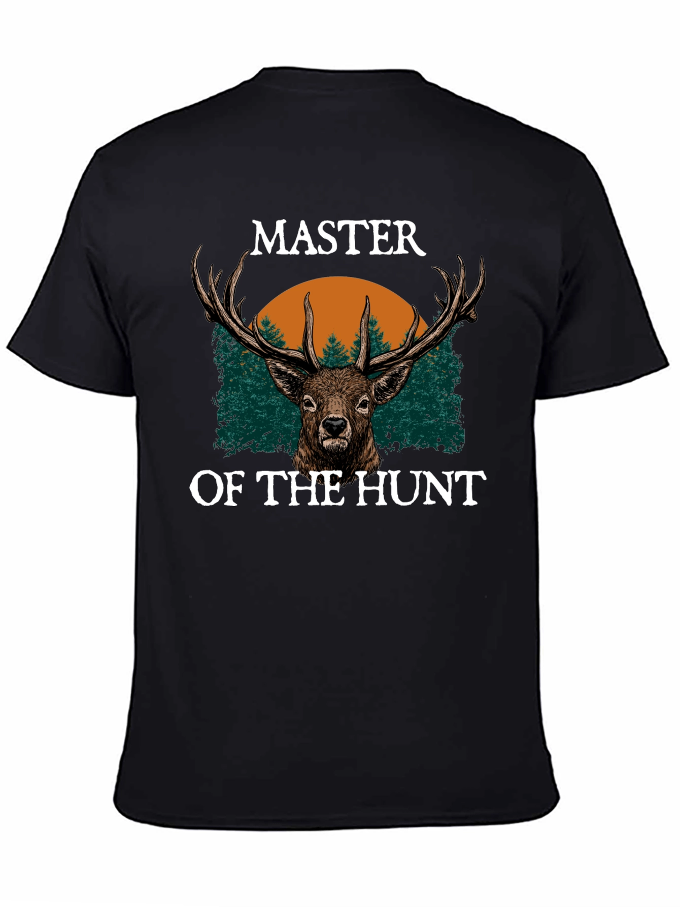 Master of the Hunt Black T-Shirt - Deer Design