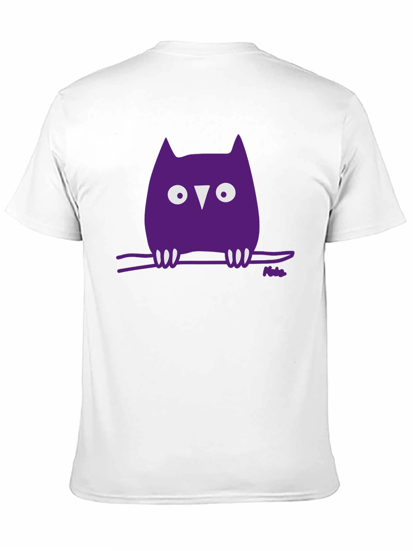 Whimsical Owl Graphic Tee - Black Cotton Blend