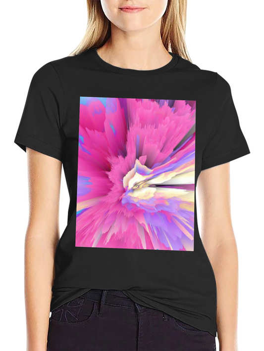 Abstract Pink Burst Graphic Tee
