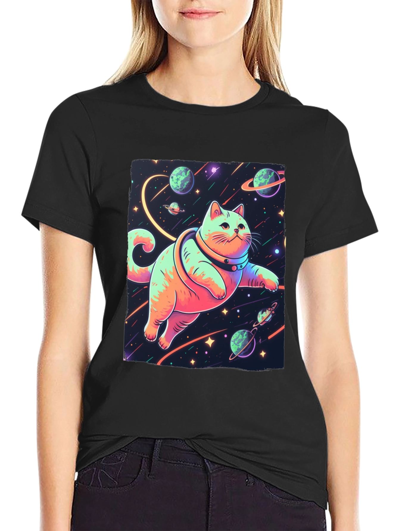 Cosmic Cat T-Shirt - Space Adventure Tee