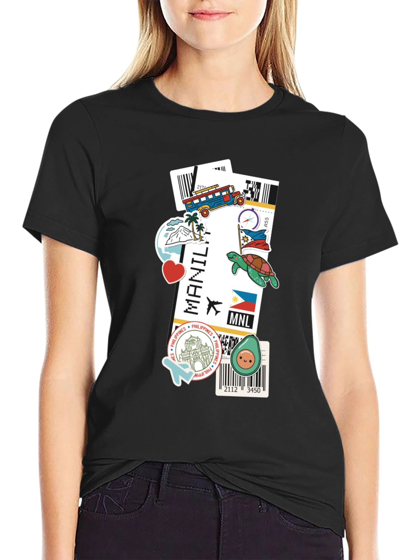 Manila Philippines Travel Stamp T-Shirt