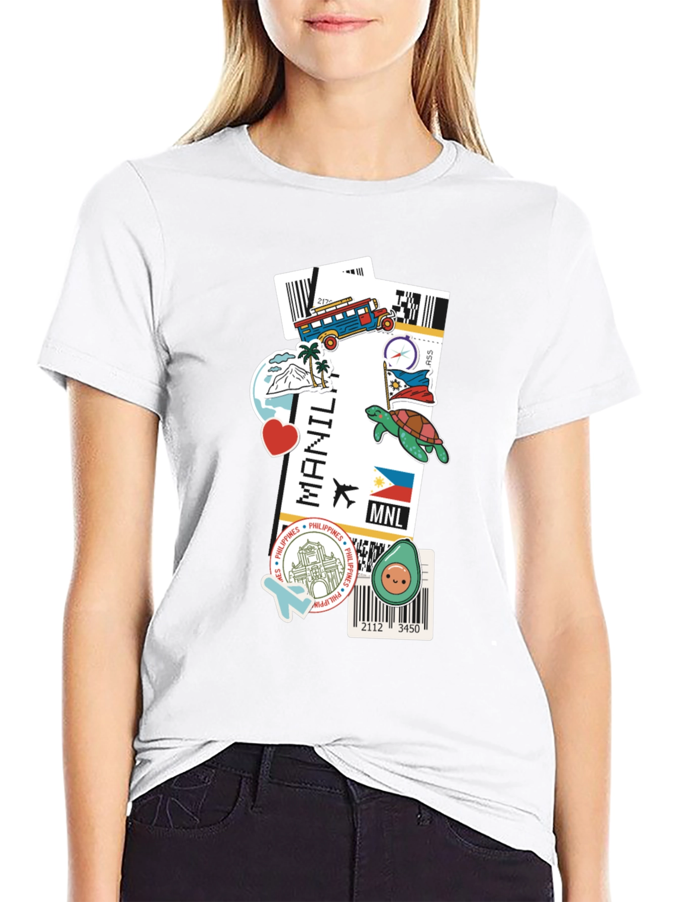 Manila Philippines Travel Stamp T-Shirt