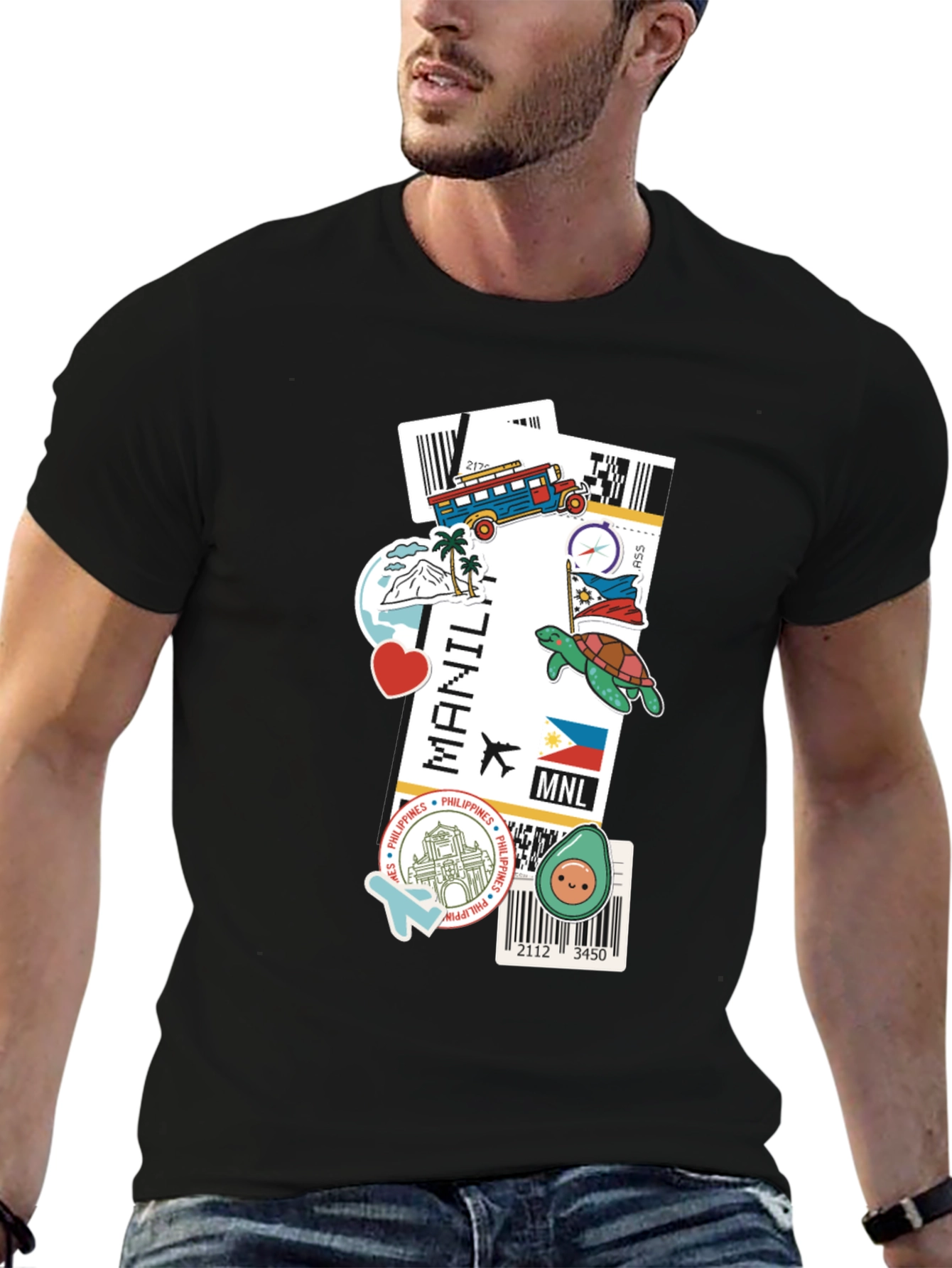 Manila Philippines Travel Stamp T-Shirt