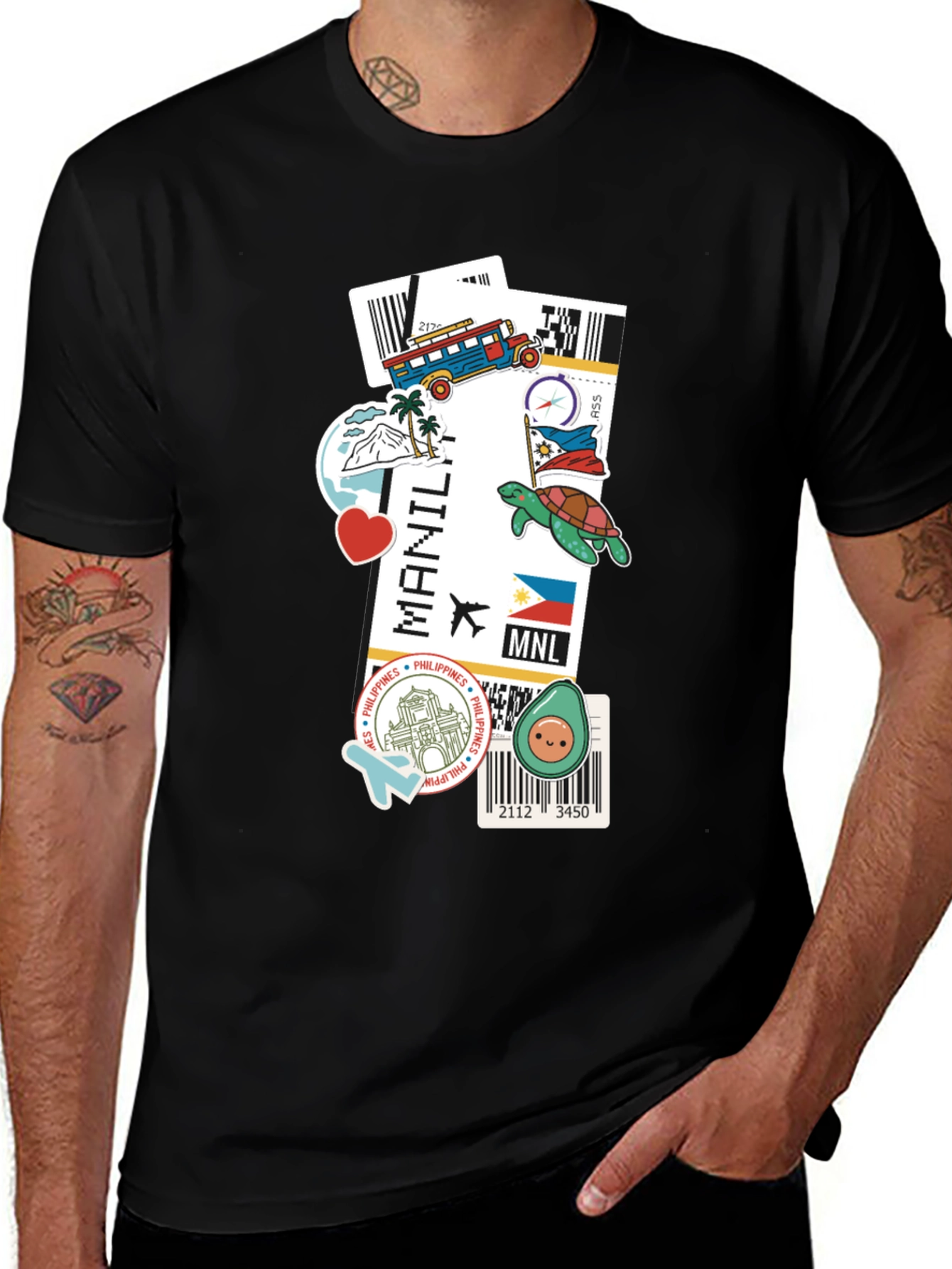 Manila Philippines Travel Stamp T-Shirt
