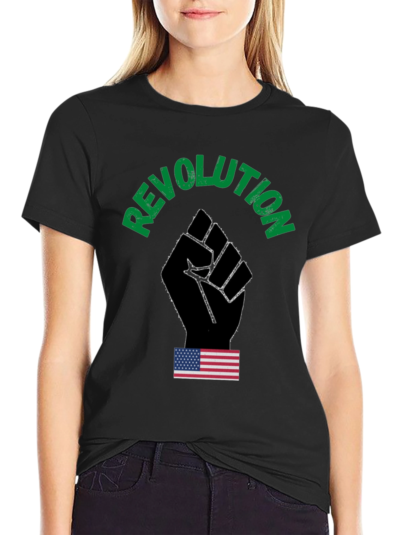 Revolution Fist Graphic T-Shirt - Black