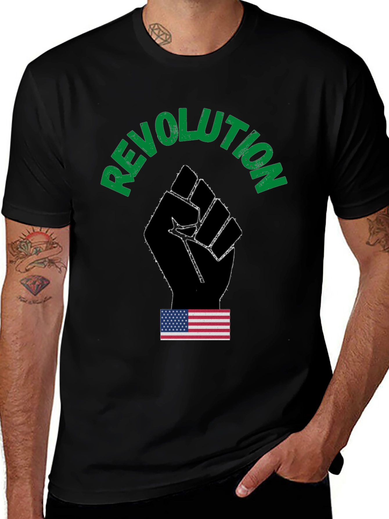 Revolution Fist Graphic T-Shirt - Black
