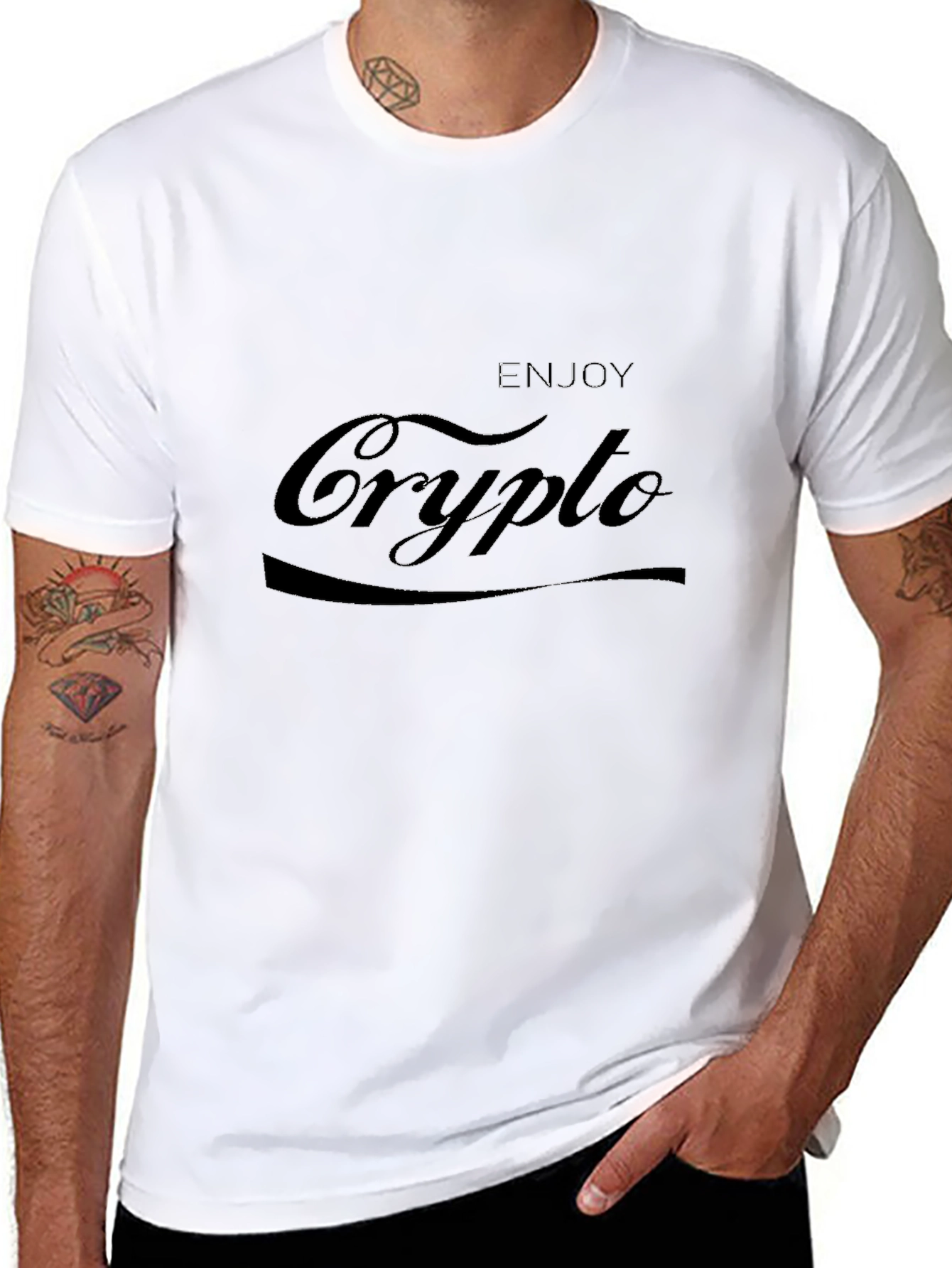 Enjoy Crypto Black T-Shirt - Modern Design