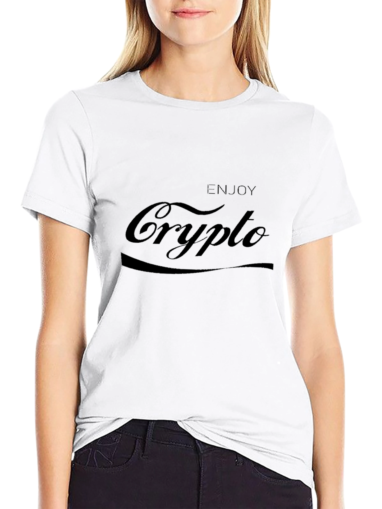 Enjoy Crypto Black T-Shirt - Modern Design