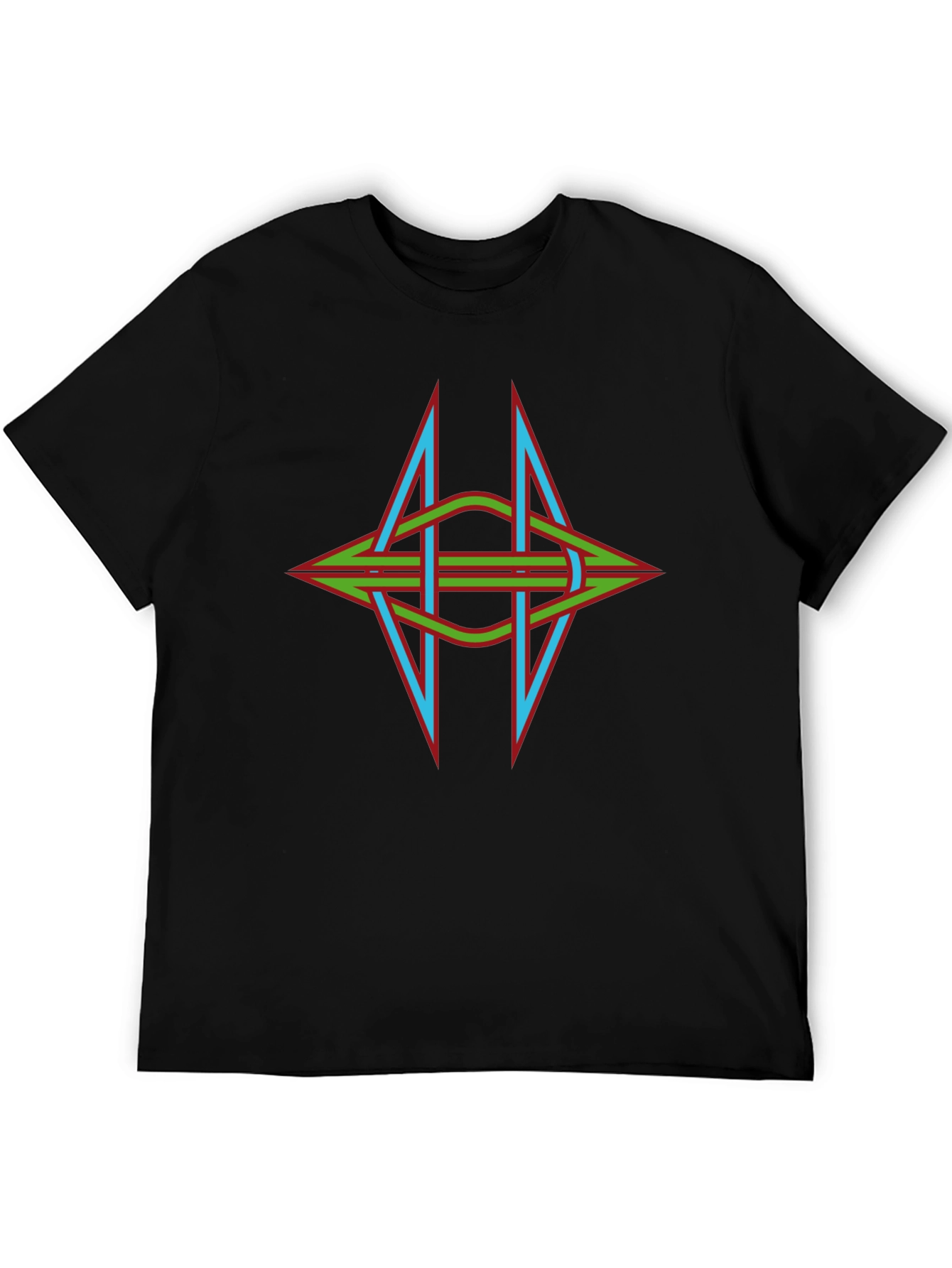 Geometric Celtic Knot Graphic Black T-Shirt